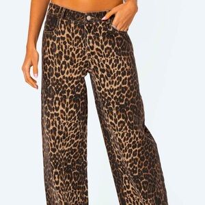 Leopard Printed Low Rise Jeans